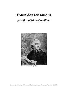 Couverture de Condillac - Traité des sensations